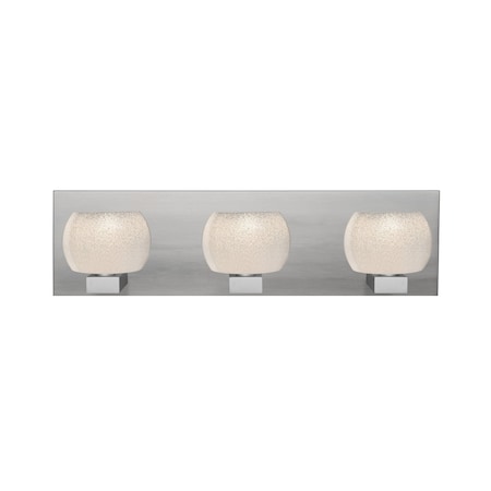 Besa Lighting Keno Vanity, White Sand, Satin Nickel Finish, 3x60W Halogen 3WF-KENOWH-SN